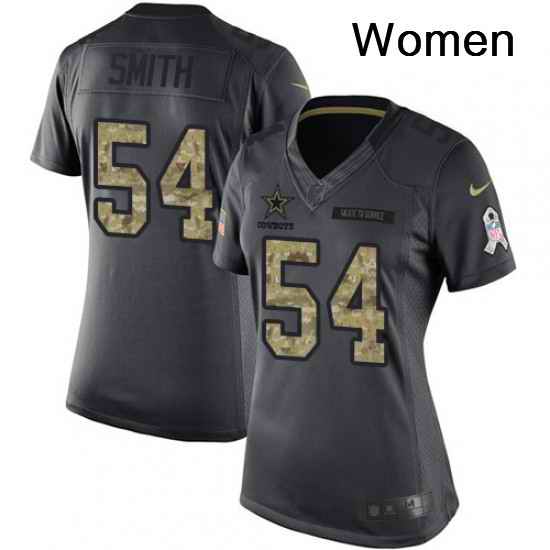Womens Nike Dallas Cowboys 54 Jaylon Smith Limited Black 2016 Salute to Service NFL Jersey